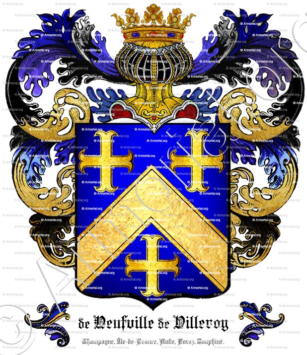 NEUFVILLE de VILLEROY (de)_Duc de Villeroy. Île-de-France, etc._France (1) +