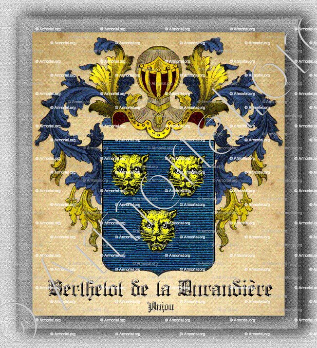 BERTHELOT de la DURANDIERE_Anjou_France