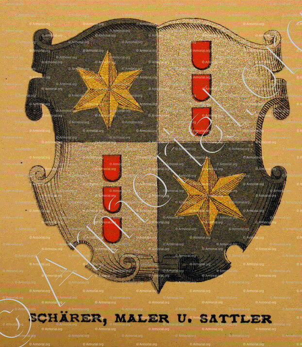 SCHAERER MALER SATTLER_Wappenbuch der Stadt Basel . B.Meyer Knaus 1880_Schweiz 