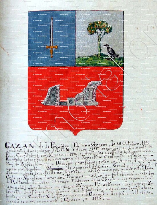 PEYRIERE - Armorial Nice. (J. Casal, 1903) (Bibl. mun. de Nice) - France (1808 1814)