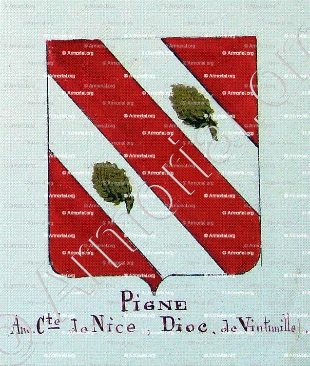 PIGNE_Armorial Nice. (J. Casal, 1903) (Bibl. mun. de Nice)._France (i)