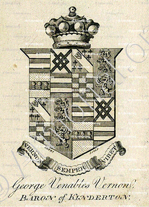 VERNON of KINDERTON_County of Chester, Baron of Kinderton (1709-1780)._England