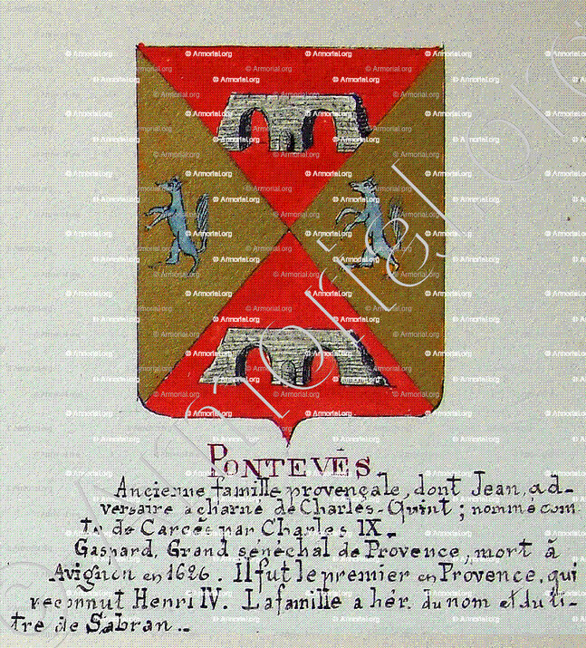PONTEVES_Armorial Nice. (J. Casal, 1903) (Bibl. mun. de Nice)_France (i)