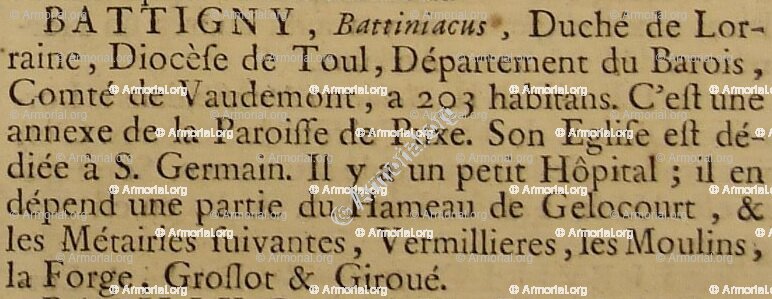 GUICHARD de BATTIGNY; Lorraine, 1380, 1610.; France