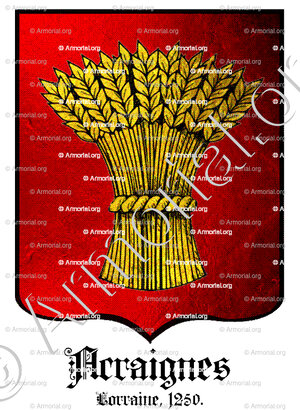 ACRAIGNES_Vassal des Comtes de Vaudemont. Lorraine, 1250._France (i)