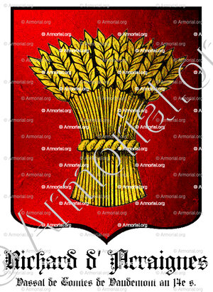 RICHARD d'ACRAIGNES_Vassal du Comte de Vaudemont, 14e siècle. Lorraine._France (i)