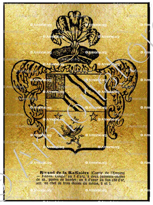 RIVAUD de la Raffinière_Comte de l'Empire. Poitou_France