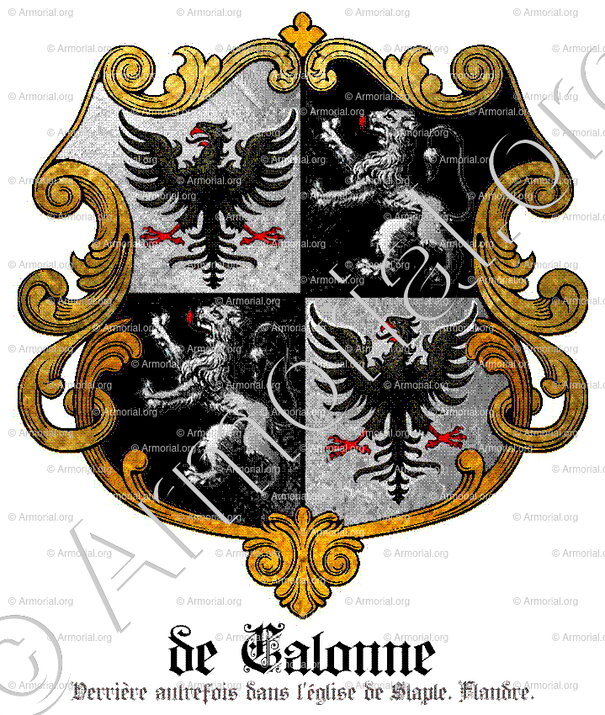 CALONNE_de Calonne. Flandre. Verrière autrefois dans l'église de Staple._France