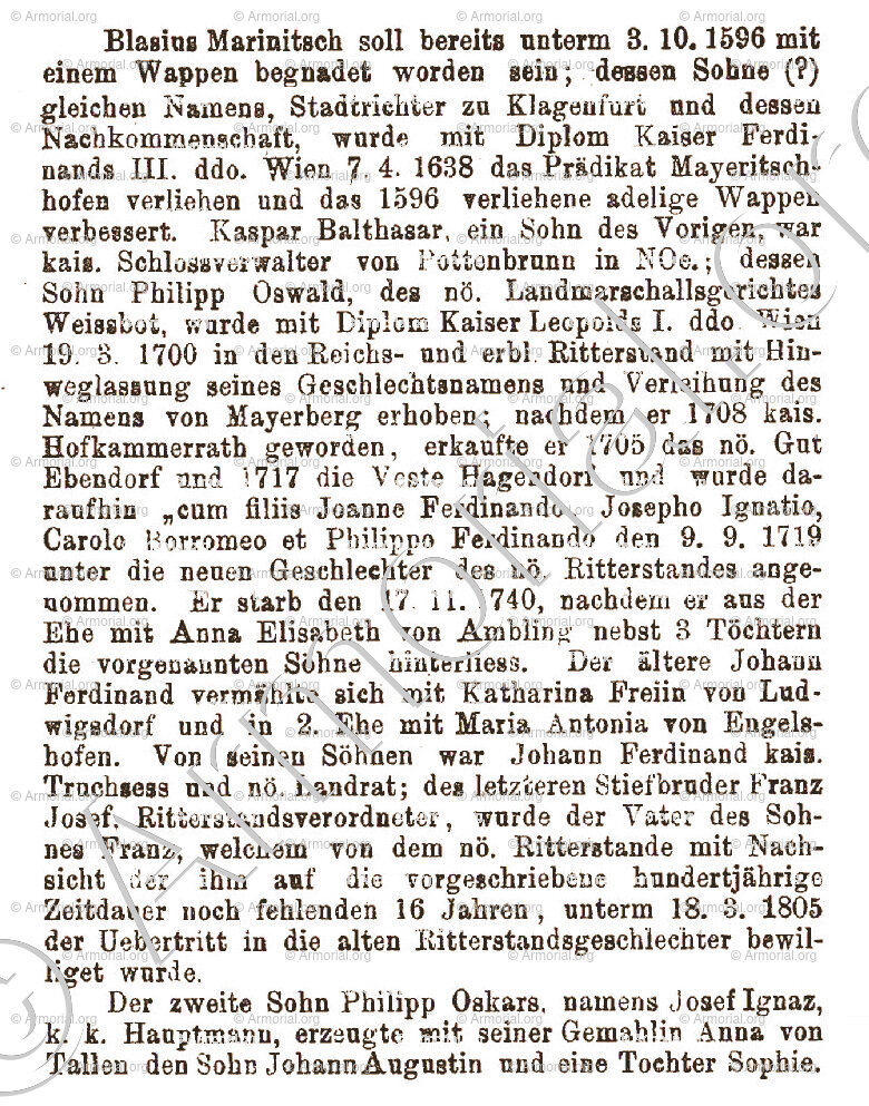 MARINITSCH de MAYERBERG
