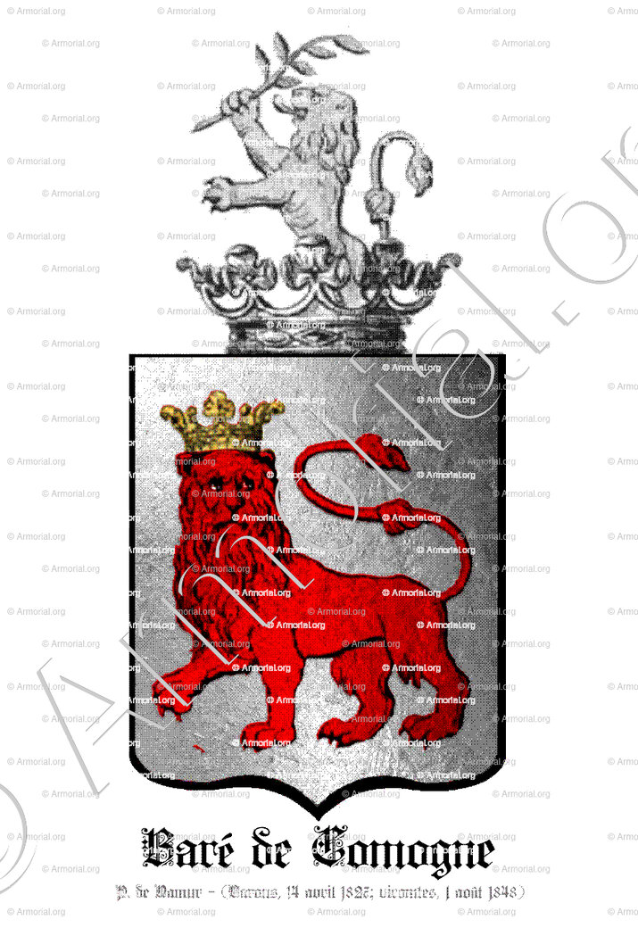 BARE de COMOGNE_Pays de Namur; Barons 14, avril 1827, Vicomtes 1 août 1848._Royaume des Pays-Bas Belgique (2)