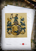 velin-d-Arches-LUTZ - Wappenbuch der Stadt Basel . B.Meyer Knaus 1880 - Schweiz. Suisse. Svizzera. (I)