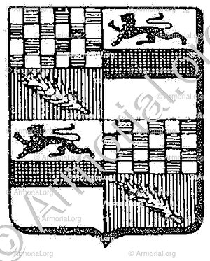 de HENIQUE_Gravure héraldique de Hanique ou de Henique (Picardie)_France