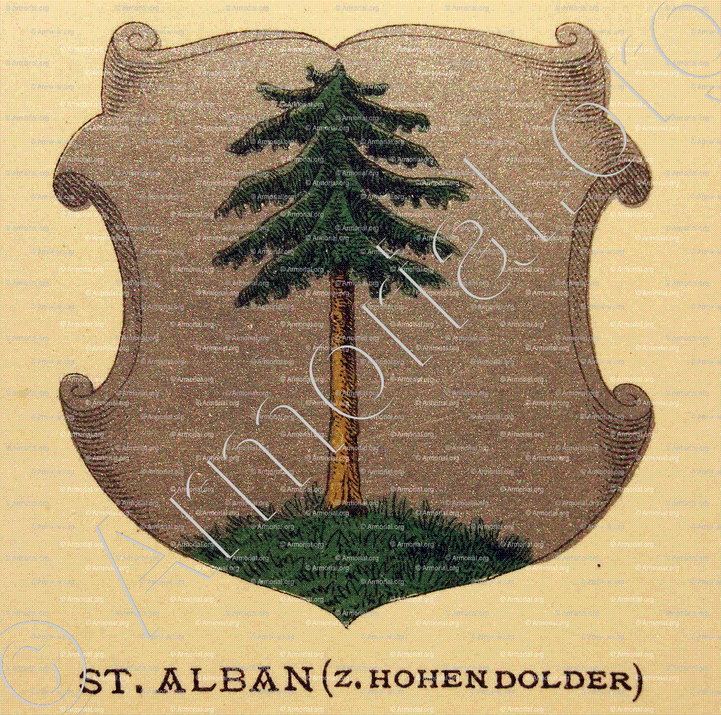 ST. ALBAN zur HOHEN DOLDER_Wappenbuch der Stadt Basel . B.Meyer Knaus 1880_Schweiz 