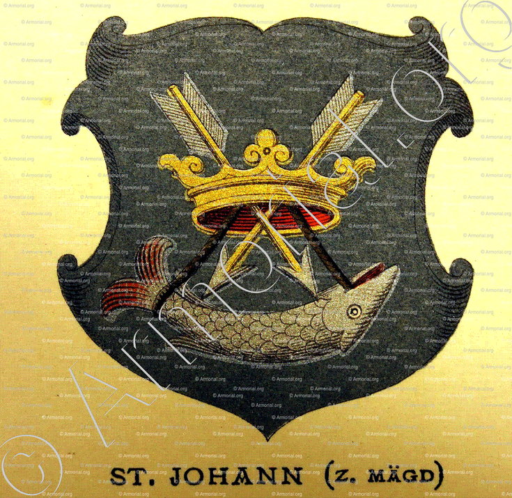 ST. JOHANN zur MAEGD_Wappenbuch der Stadt Basel . B.Meyer Knaus 1880_Schweiz 