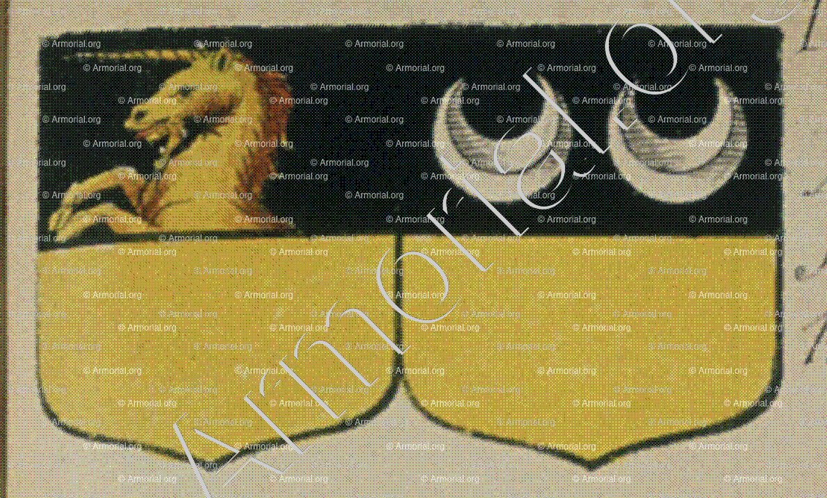 de MUNDOLSHEIM et WORMSER de VENDENHEIM sa femme (Alsace)_Blason enregistré sous le règne de Louis XIV_France