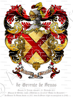de GERENTE Marquis de SENAS_Comté de Provence. Duché de Bourgogne_France