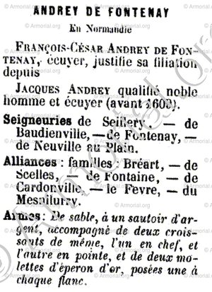 ANDREY_Seigneur de Fontenay. Normandie_France