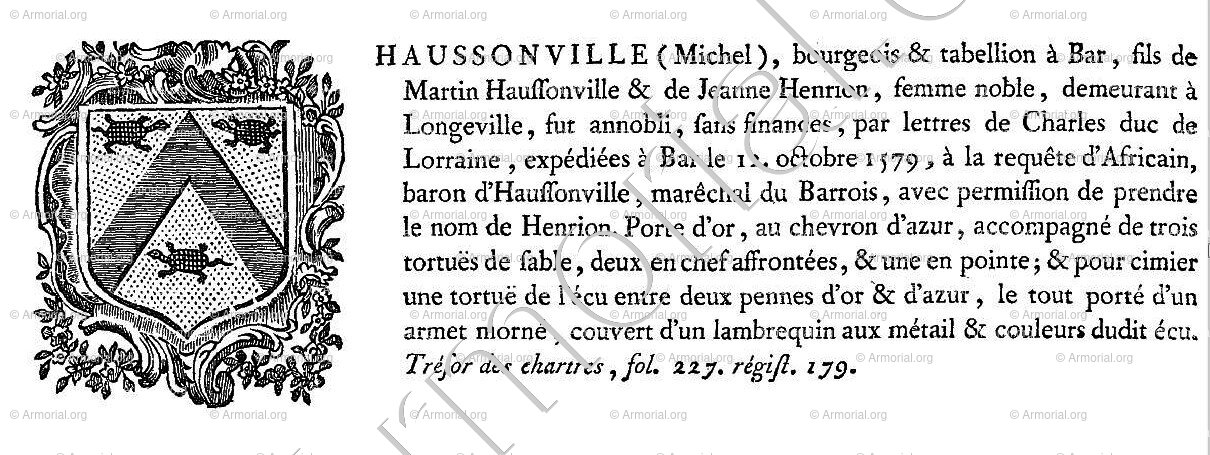 HENRION baron d'HAUSSONVILLE