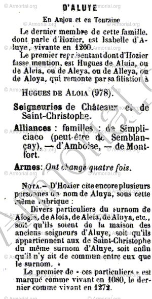 d'ALUYE_Anjou, Touraine._France