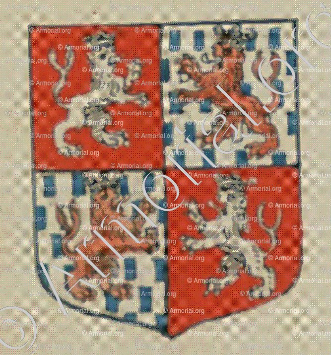 de RATHSAMBHAUSEN d'EHENWEYR née de WANGEN (Alsace)_Blason enregistré sous le règne de Louis XIV_France