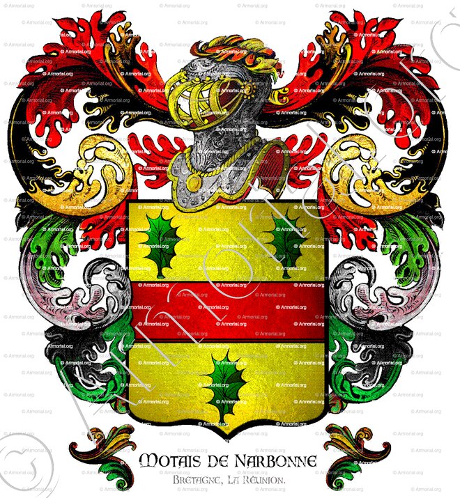 MOTAIS de NARBONNE_Généralité de Bretagne, 1696. La Réunion, 1781._France ()