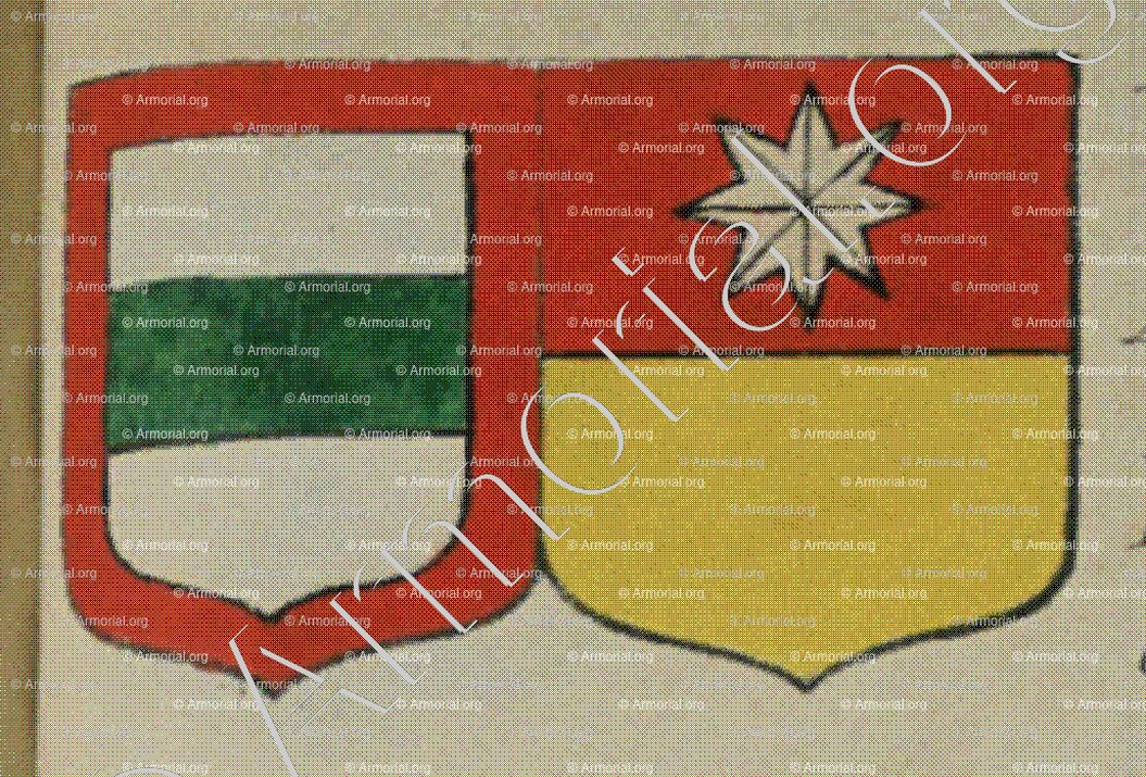 de RATHSAMHAUSEN et ZORN de PLOBSHEIM sa femme (Alsace)_Blason enregistré sous le règne de Louis XIV_France