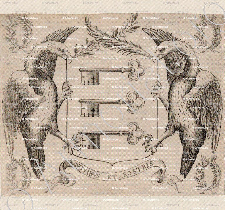AVIGNON_Gravure ancienne des armes d'Avignon, 1700._France