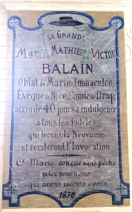BALAIN_Evêque de Nice, Comte de Drap, A878.Notre Dame de Laghet._France (1)