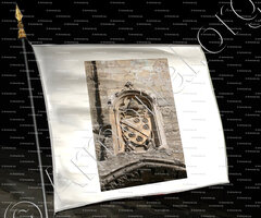 drapeau-CLEMENT VI_Armoiries au-dessus de la Porte des Champeaux. Palais des papes. Avignon