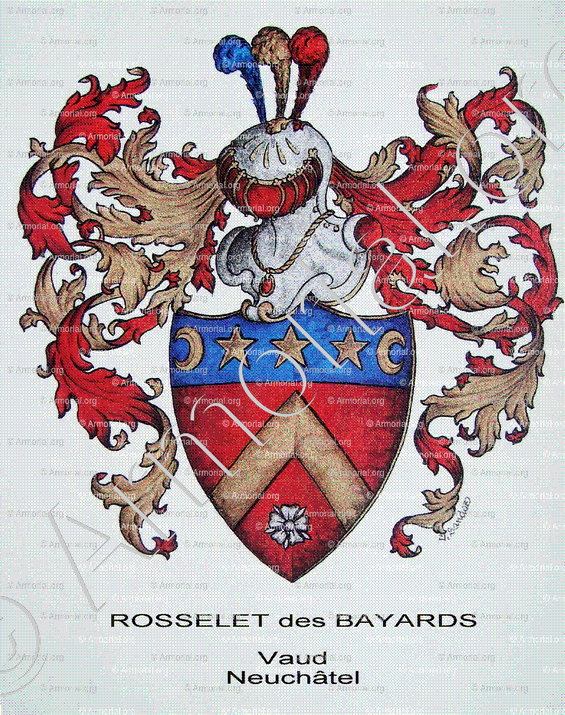 ROSSELET des BAYARDS_Vaud, Neuchâtel (Armorial Lionel Sandoz, 1996)_Suisse