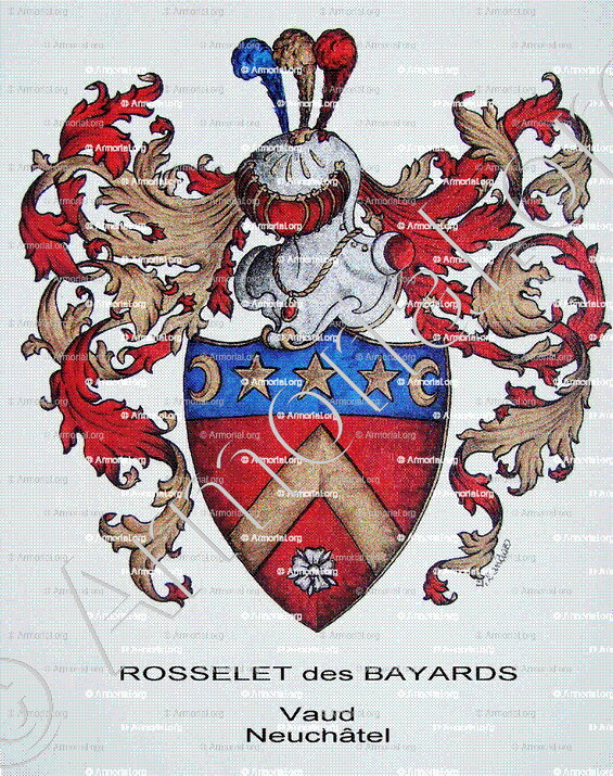 ROSSELET des BAYARDS_Vaud, Neuchâtel (Armorial Lionel Sandoz, 1996)_Suisse