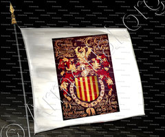 drapeau-JOHAN I Roy d'ARAGON, de NAVARRE & de SICILE_Armorial_Espagne, France, Italie