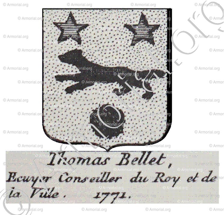 BELLET_Ecuyer, Conseiller du Roy et de la ville de Paris, 1771._France