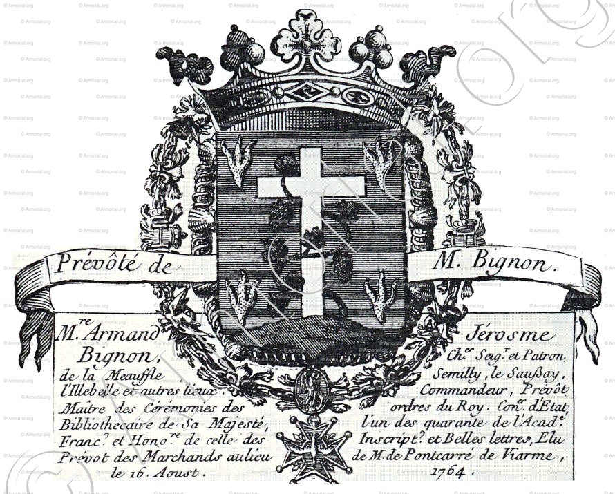 BIGNON_Chevalier, Seigneur, Maître des Cérémonie des ordres du Roy...Paris, 1764._France