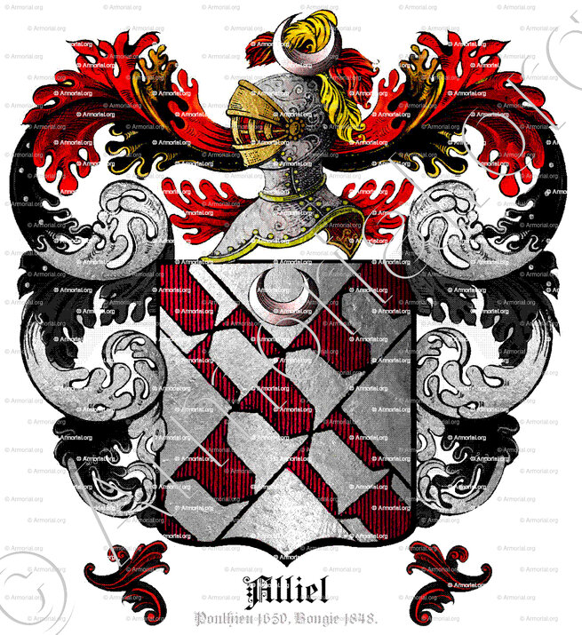 ALLIEL_Seigneur d'Alliel 1288 (Ponthieu), Bougie (Constantinois) 1848_France, Algérie.