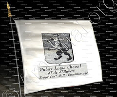 drapeau-CHEVAL Sr. de St. HUBERT_Ecuyer, Conseiller du Roi, 1770, Paris._France