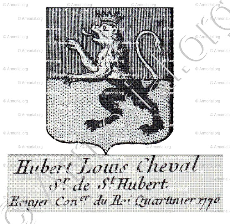 CHEVAL Sr. de St. HUBERT_Ecuyer, Conseiller du Roi, 1770, Paris._France