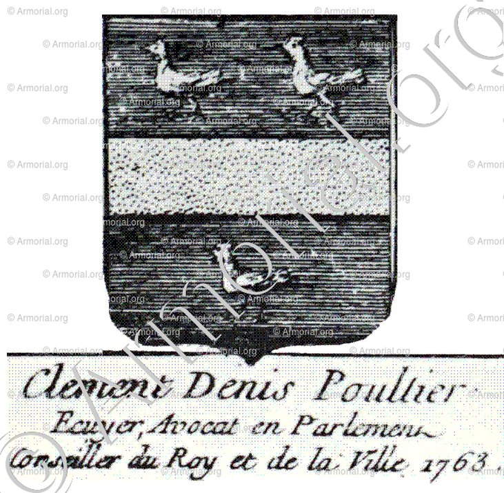 POULTIER_Ecuyer, Conseiller du Roy et de la ville de Paris, 1763._France