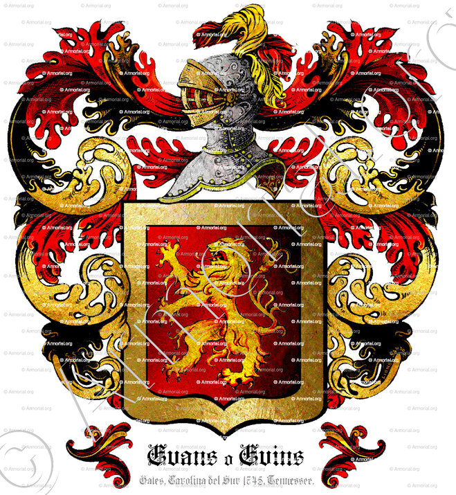 EVANS o EVINS_Gales, Carolina del Sur 1745, Tennessee._Gales, Estados Unidos.