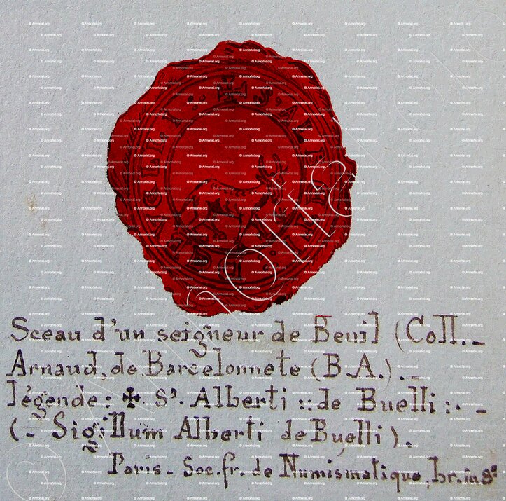 ALBERTI de Beuil_Comté de Nice. Sceau d'un seigneur de Beuil._France