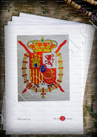 velin-d-Arches-Don JUAN CARLOS I_Armas de Su Majestad el Rey, 1975._España