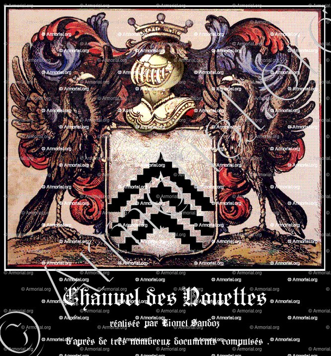 CHAUVEL DES NOUETTES_Bretagne (Armoiries peinture par Lionel Sandoz)_France