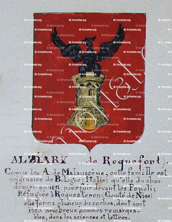 ALZIARY de Roquefort_Armorial Nice. (J. Casal, 1902) (Bibl. mun. de Nice)_France (i)