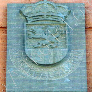 ALFAJARIN_escudo, escultura, Villa de Alfajarin,  Alfajarin, Zaragoza, Aragón,_España