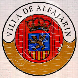 ALFAJARIN_escudo, pegatina oficial, Alfajarin, Zaragoza, Aragón_España