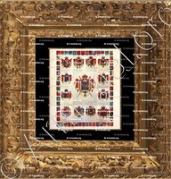 cadre-ancien-or-ARMES & BLASONS_ Tableau 120cm x 120 cm_Empire Français
