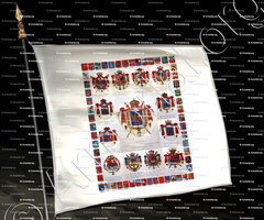 drapeau-ARMES & BLASONS_ Tableau 120cm x 120 cm_Empire Français