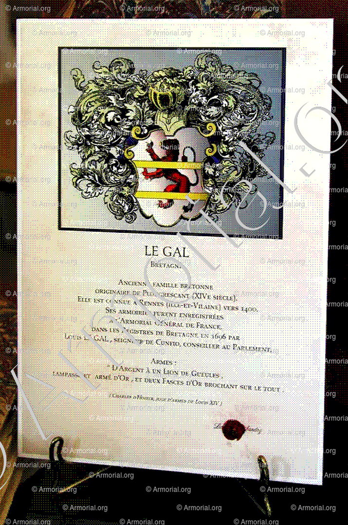 LE GAL_Bretagne (armoiries avec notice historique, signé Lionel Sandoz)_France (i)