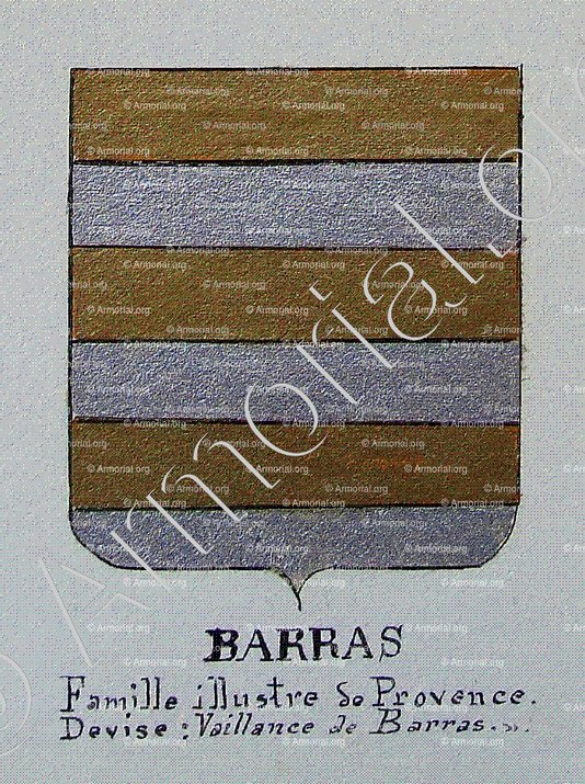 VAILLANCE de BARRAS - Armorial Nice. (J. Casal, 1903) (Bibl. mun. de Nice) - France