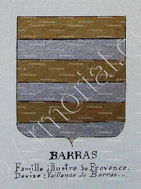 VAILLANCE de BARRAS - Armorial Nice. (J. Casal, 1903) (Bibl. mun. de Nice) - France